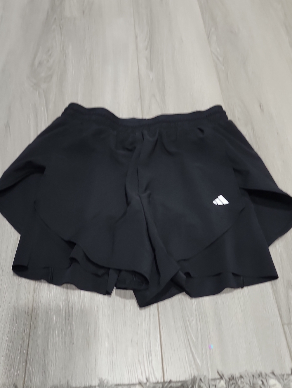 adidas Women’s Black Layered Running Shorts with Logo
